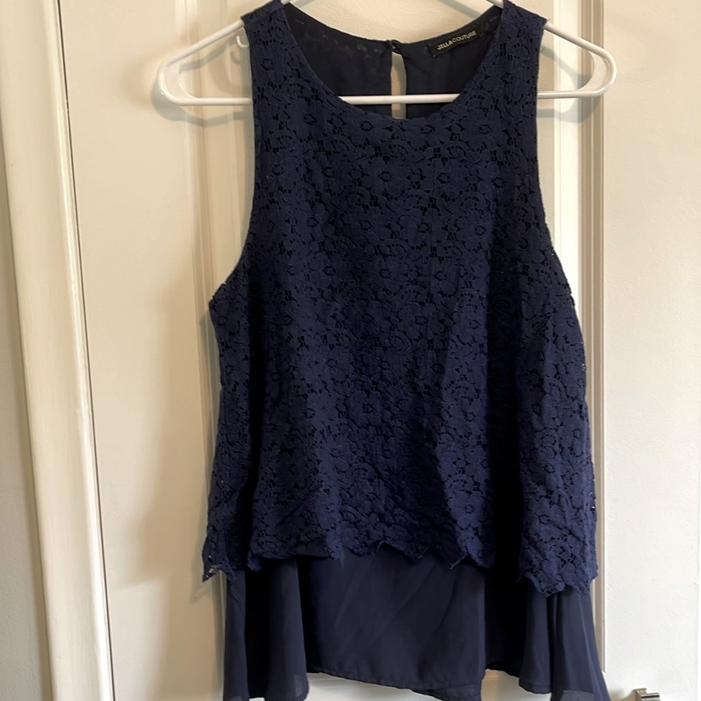 Jella Couture navy blue tank size large
